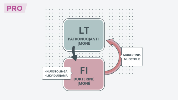 Mokestinių nuostolių perėmimas Iš likviduojamo dukterinio užsienio vieneto